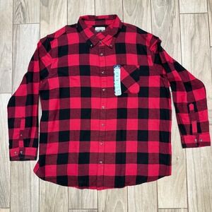 Magellan Outdoors Mens 3XL Red Black Buffalo Plaid Button Down Classic Fit NWT